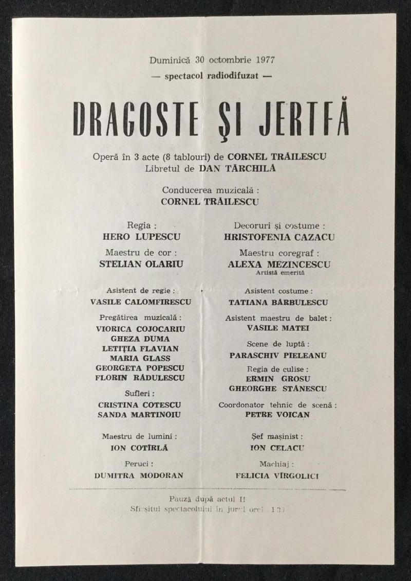 Profesor Lazăr în Dragoste și jertfă, 30 oct. 1977 (imaginea 1 din 2)