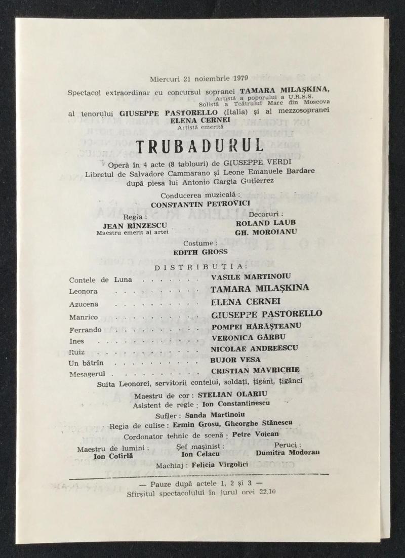 Contele de Luna în Trubadurul, 21 nov. 1979 (imaginea 1 din 2)