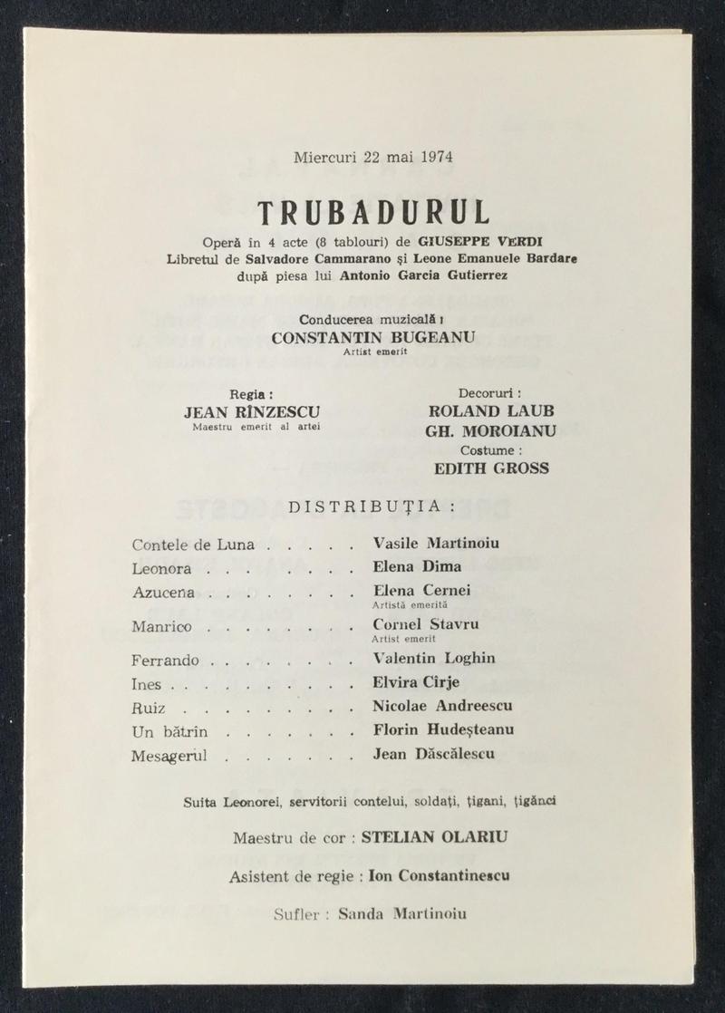 Contele de Luna în Trubadurul, 22 mai 1974 (imaginea 1 din 2)
