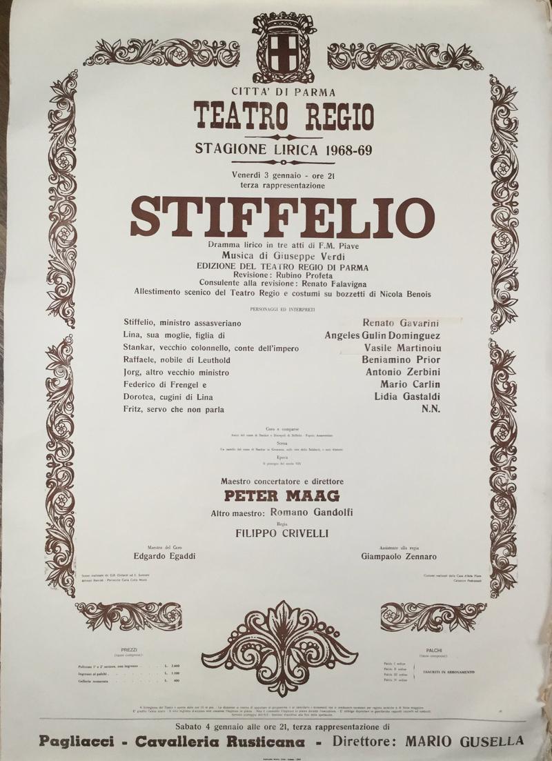 Contele Stankar în Stiffelio, 3 ian. 1969