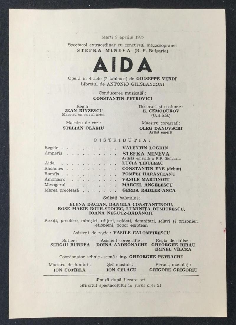 Amonastro în Aida, 9 apr. 1985