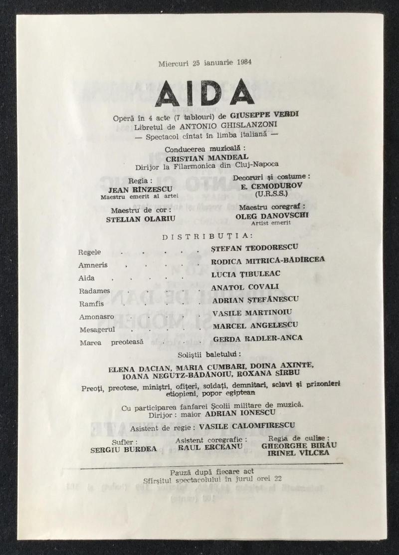 Amonastro în Aida, 25 ian. 1984 (imaginea 1 din 2)