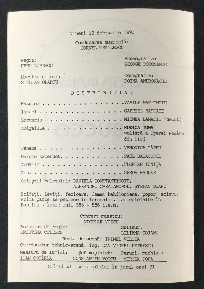Nabucco în Nabucco, 12 feb. 1993 (imaginea 1 din 3)