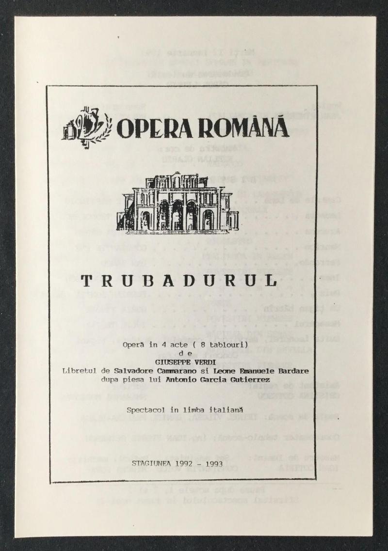 Contele de Luna în Trubadurul, 12 ian. 1993 (imaginea 2 din 3)