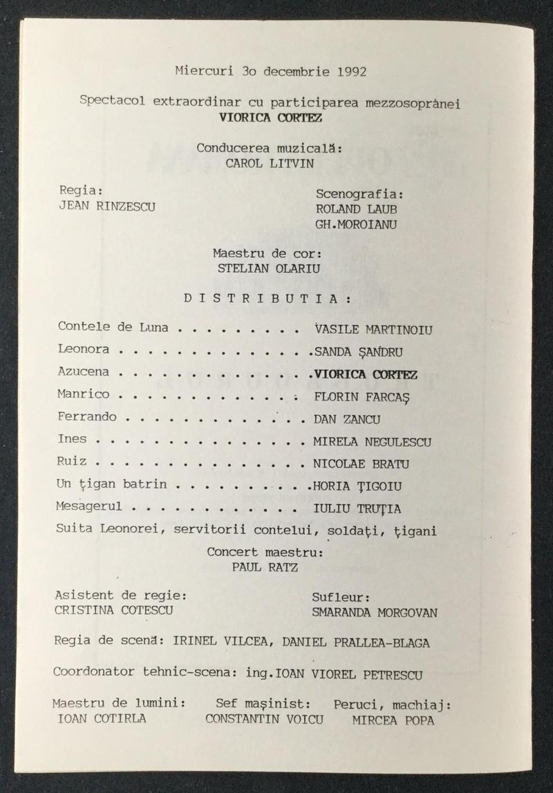 Contele de Luna în Trubadurul, 30 dec. 1992 (imaginea 1 din 3)
