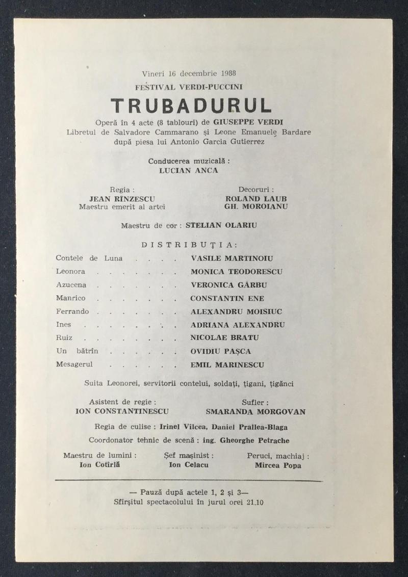 Contele de Luna în Trubadurul, 16 dec. 1988