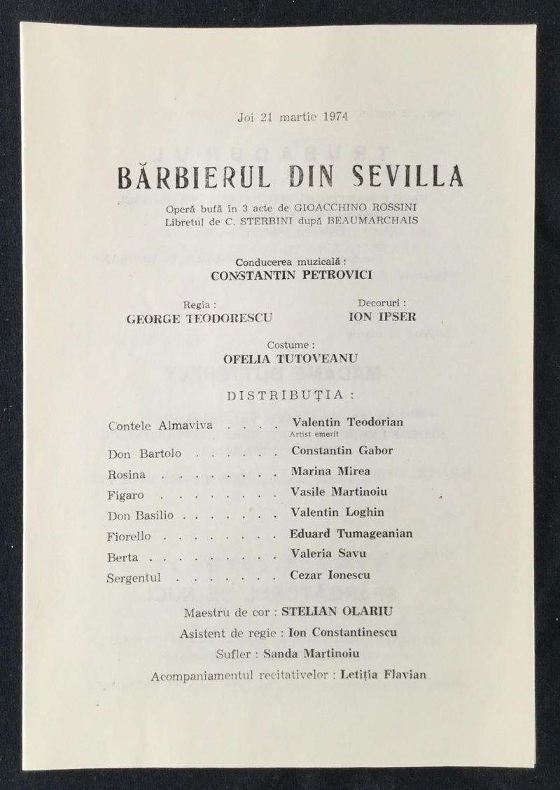 Figaro în Bărbierul din Sevilla, 21 mar. 1974 (imaginea 1 din 2)