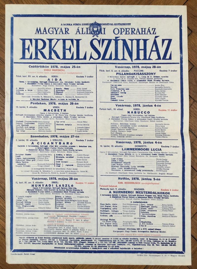 Amonastro în Aida, 25 mai 1978