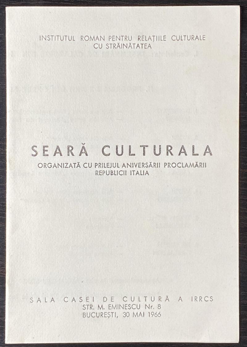 Concert la Ambasada Italiei, 30 mai 1966