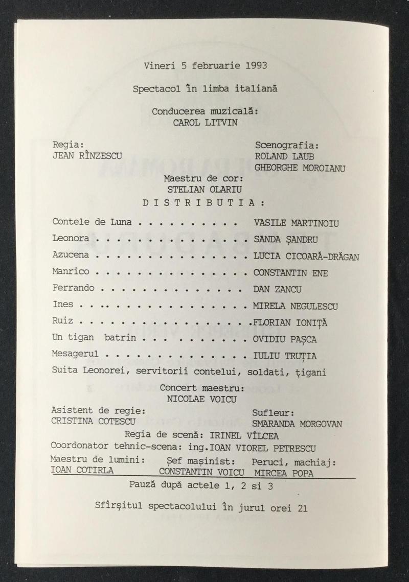 Contele de Luna în Trubadurul, 5 feb. 1993 (imaginea 1 din 3)