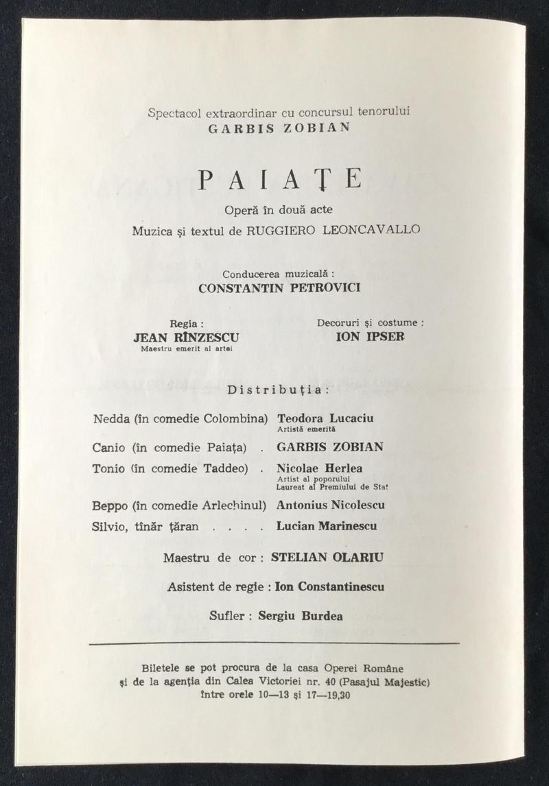 Alfio în Cavaleria Rusticană, 5 dec. 1972 (imaginea 2 din 2)