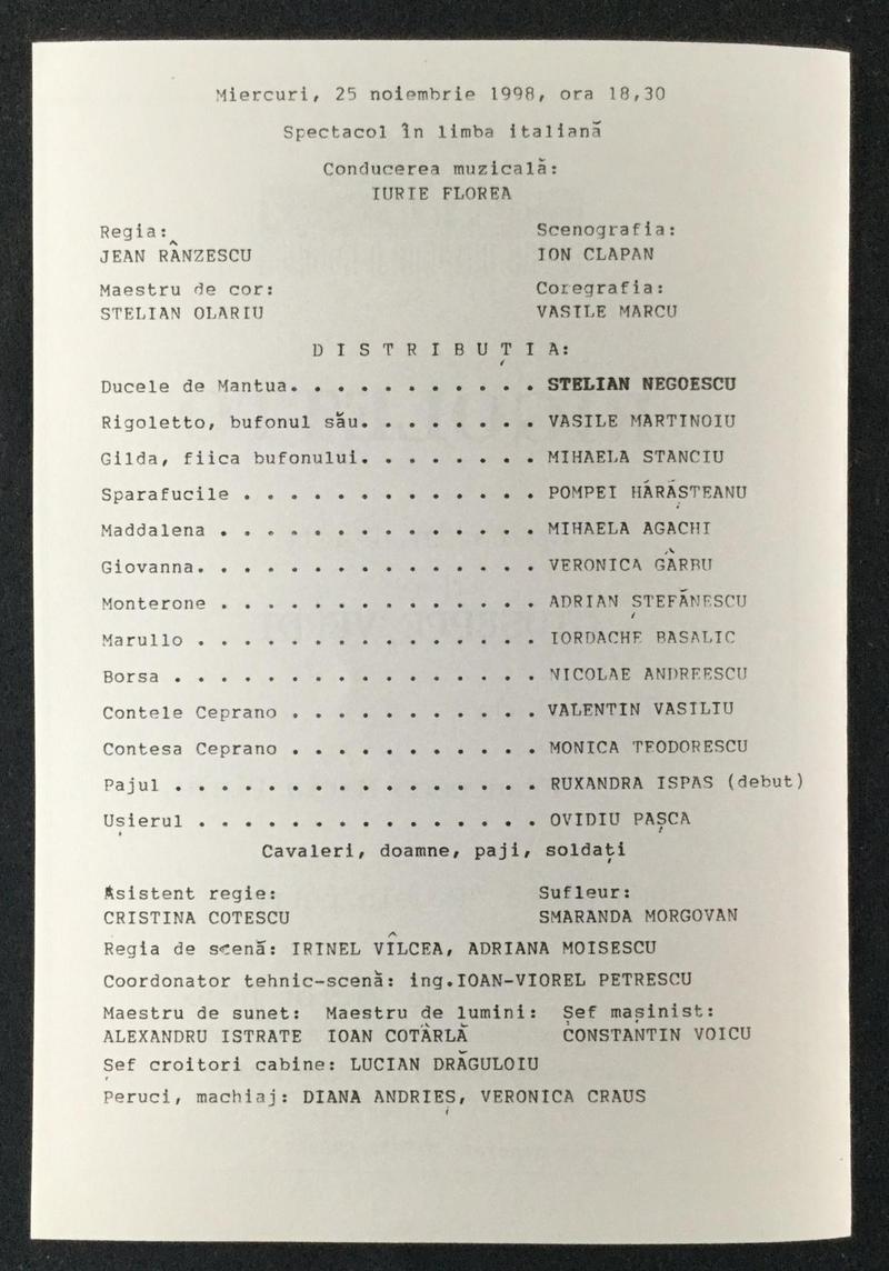 Rigoletto în Rigoletto, 25 nov. 1998 (imaginea 1 din 3)