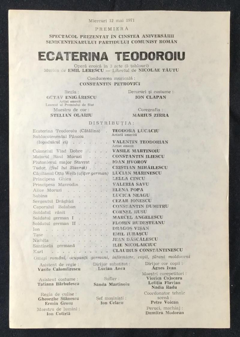 Colonel Dobre în Ecaterina Teodoroiu, 12 mai 1971