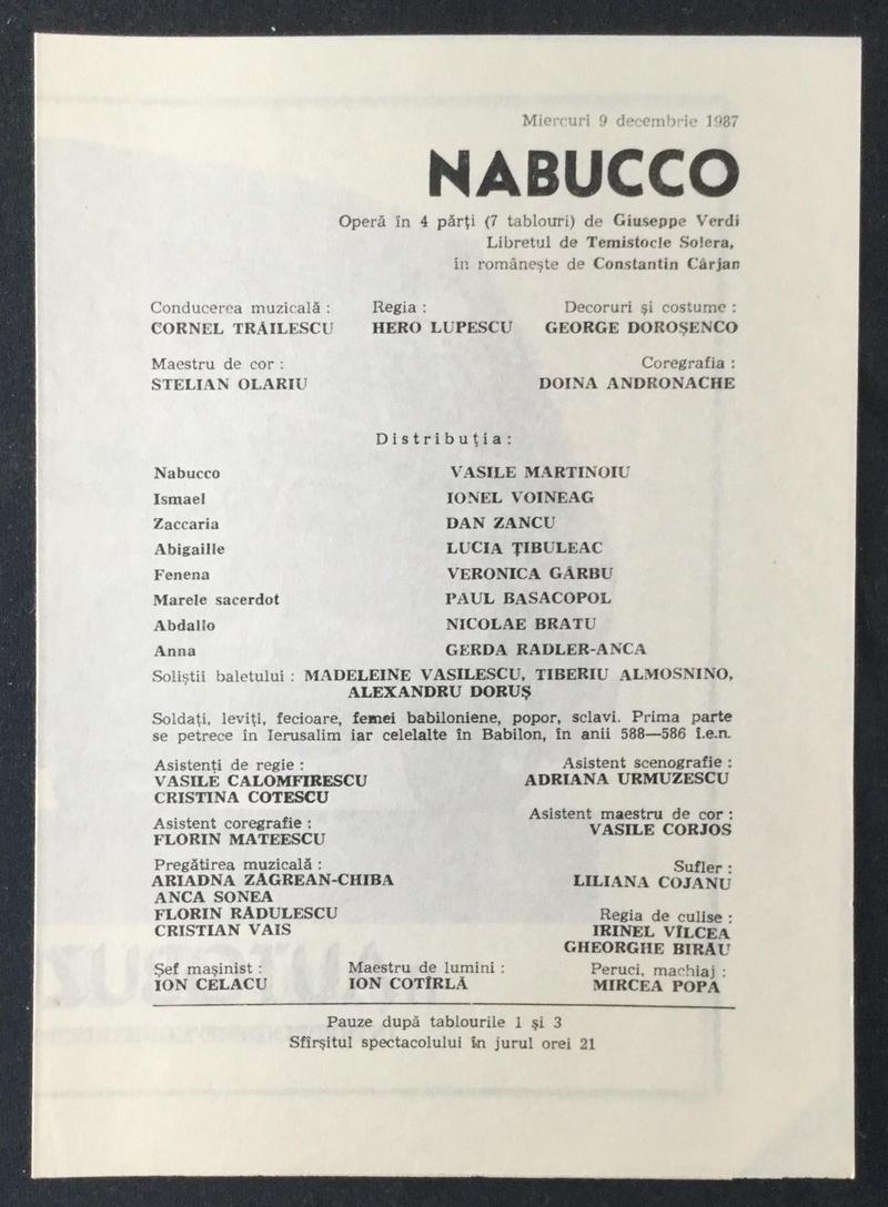 Nabucco în Nabucco, 9 dec. 1987