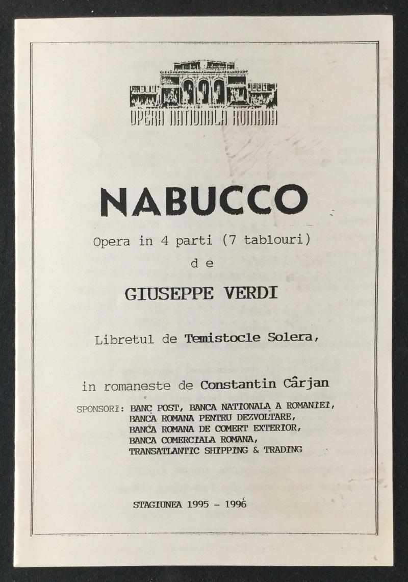 Nabucco în Nabucco, 25 ian. 1996 (imaginea 2 din 3)