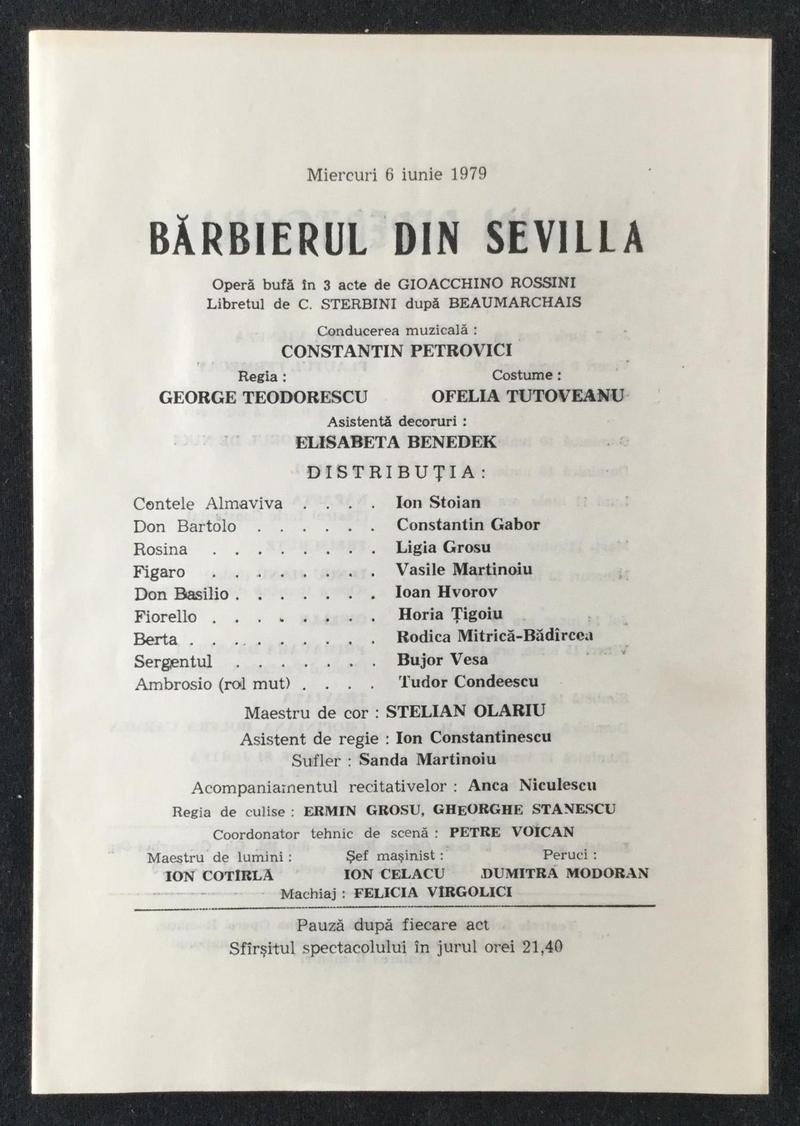 Figaro în Bărbierul din Sevilla, 6 iun. 1979 (imaginea 1 din 2)