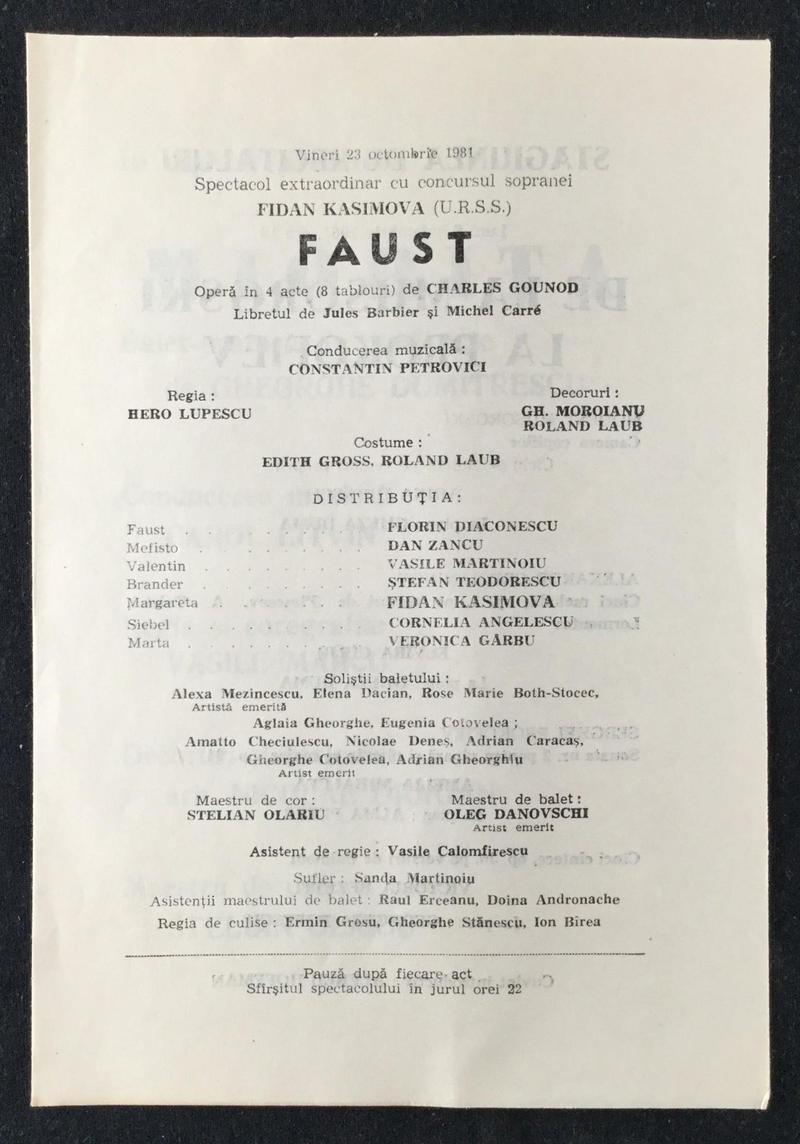 Valentin în Faust, 23 oct. 1981 (imaginea 1 din 2)