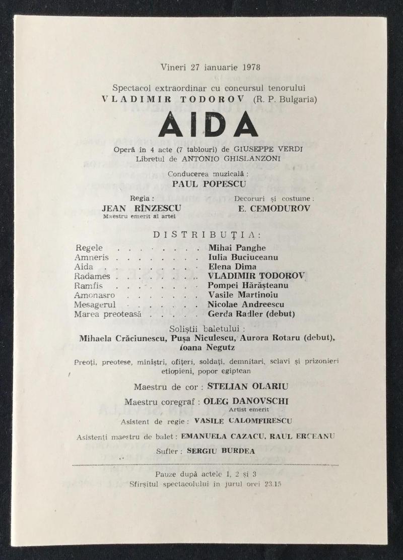 Amonastro în Aida, 27 ian. 1978 (imaginea 1 din 2)