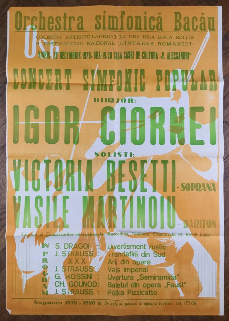 Concert simfonic Filarmonica Bacău, 28 dec. 1979