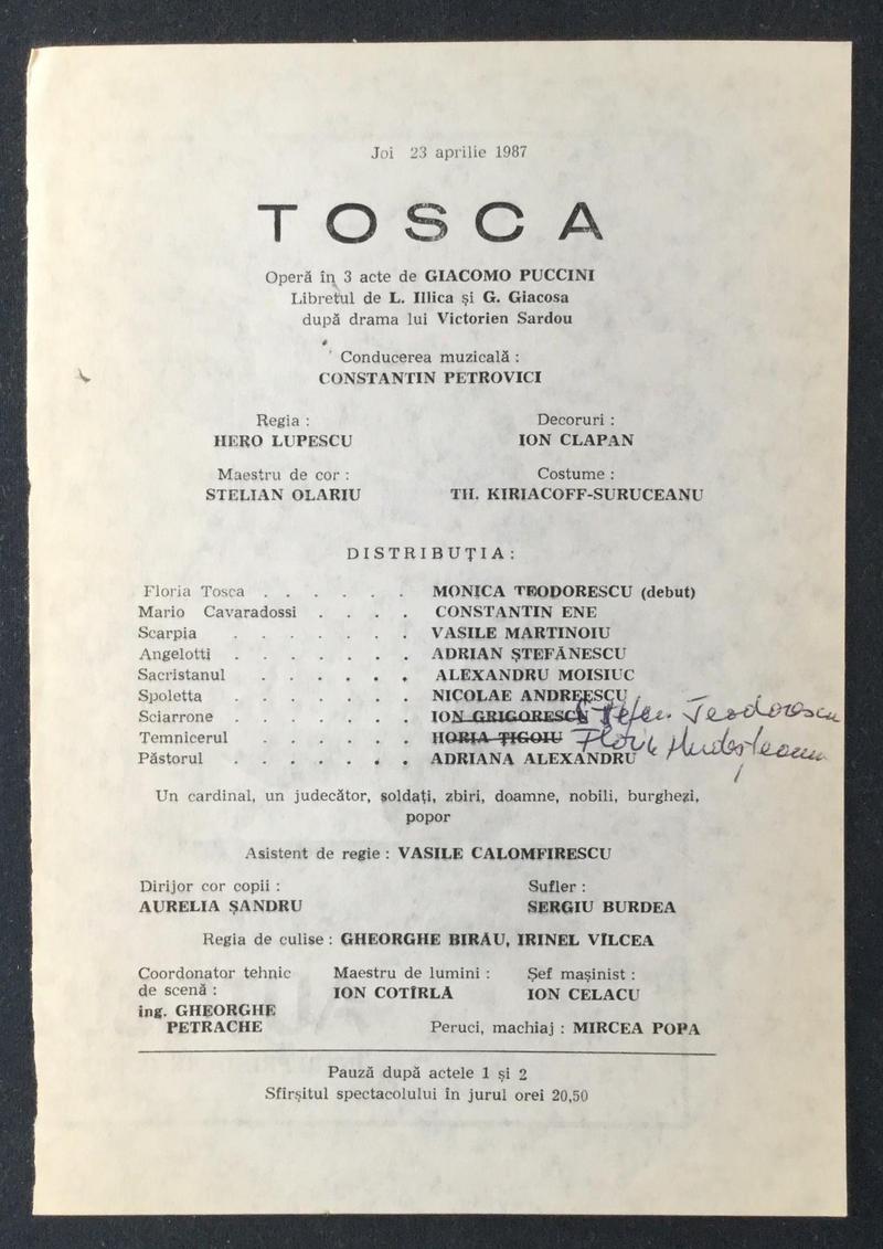 Scarpia în Tosca, 23 apr. 1987