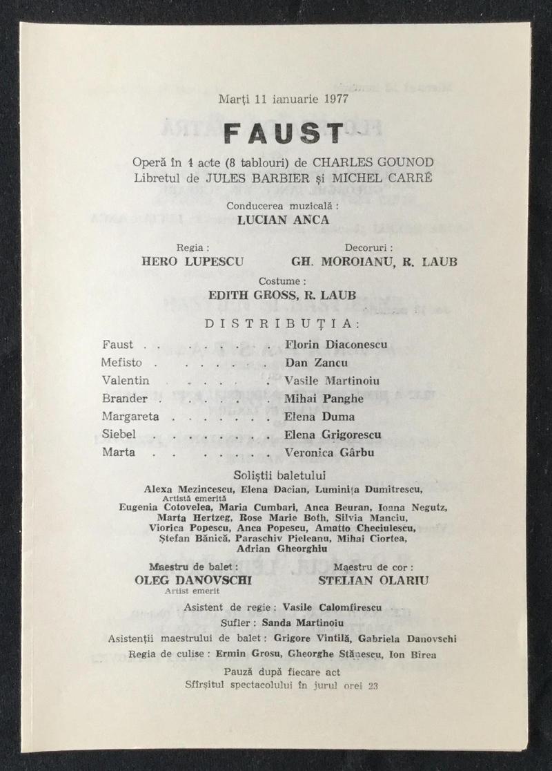 Valentin în Faust, 11 ian. 1977 (imaginea 1 din 2)