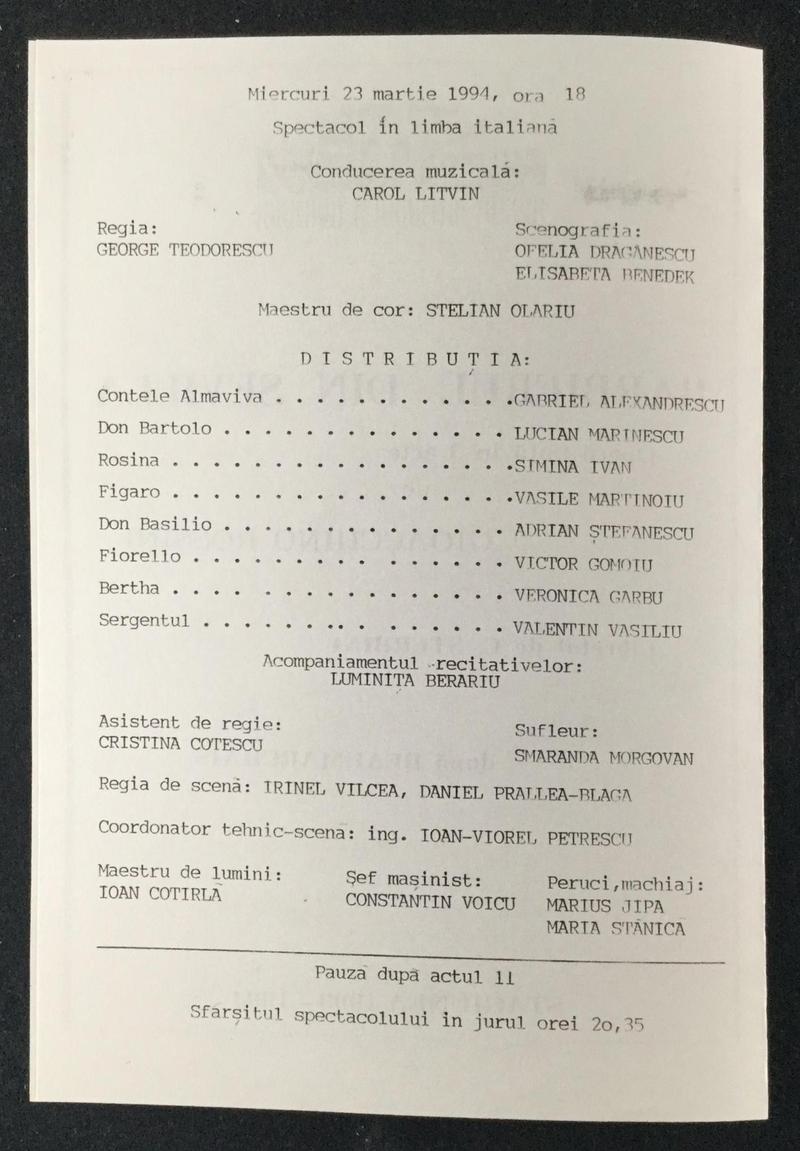 Figaro în Bărbierul din Sevilla, 23 mar. 1994 (imaginea 1 din 3)