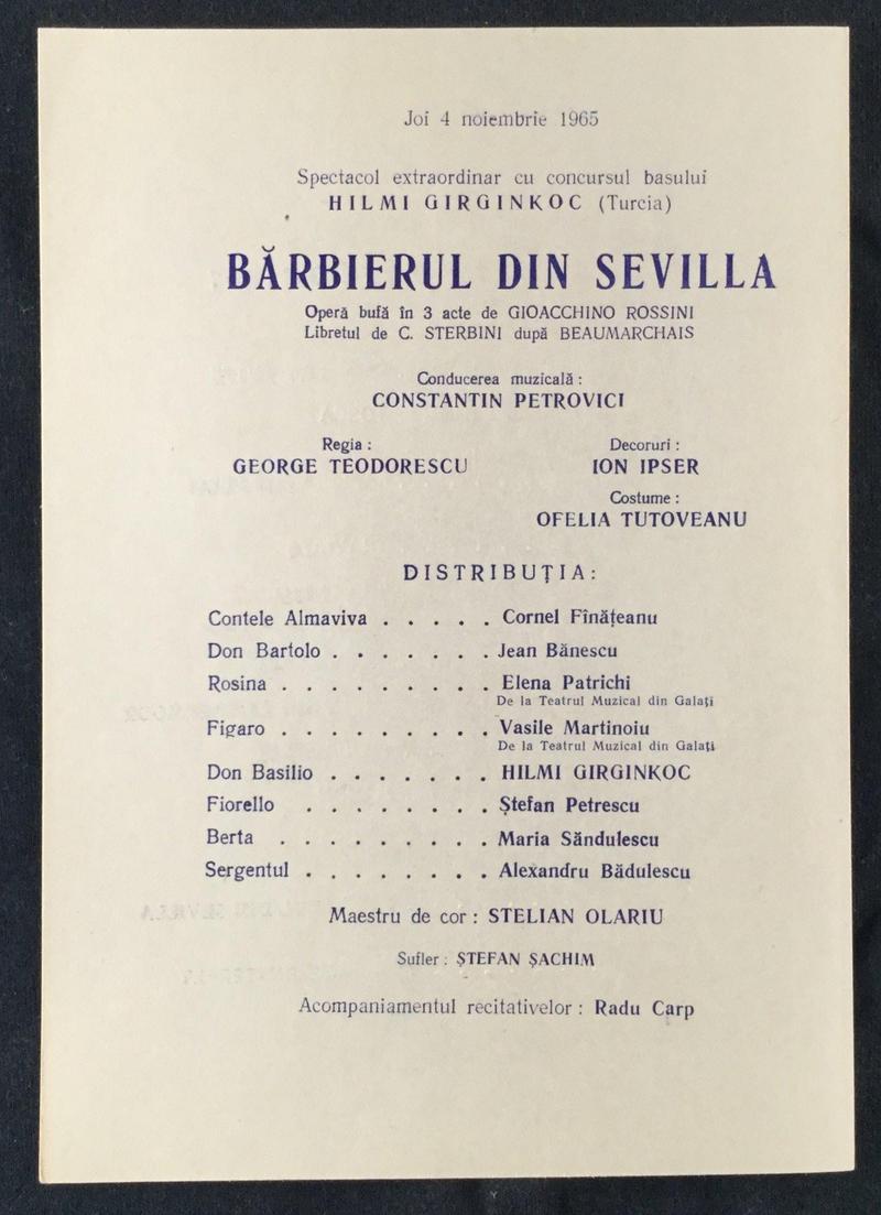 Figaro în Bărbierul din Sevilla, 4 nov. 1965 (imaginea 1 din 2)