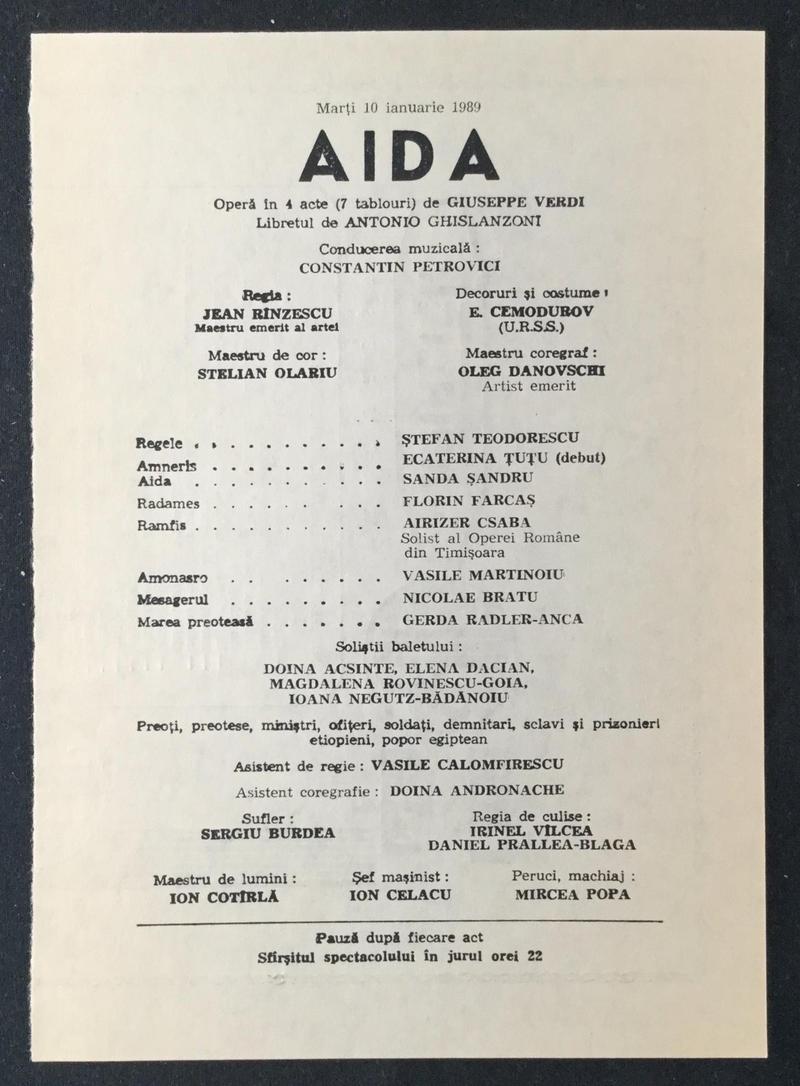 Amonastro în Aida, 10 ian. 1989