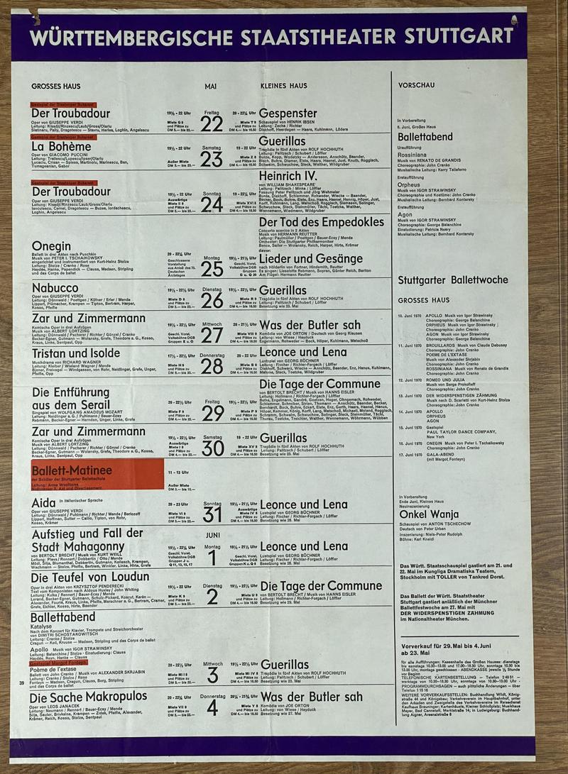 Marcelo în Boema, 23 mai 1970
