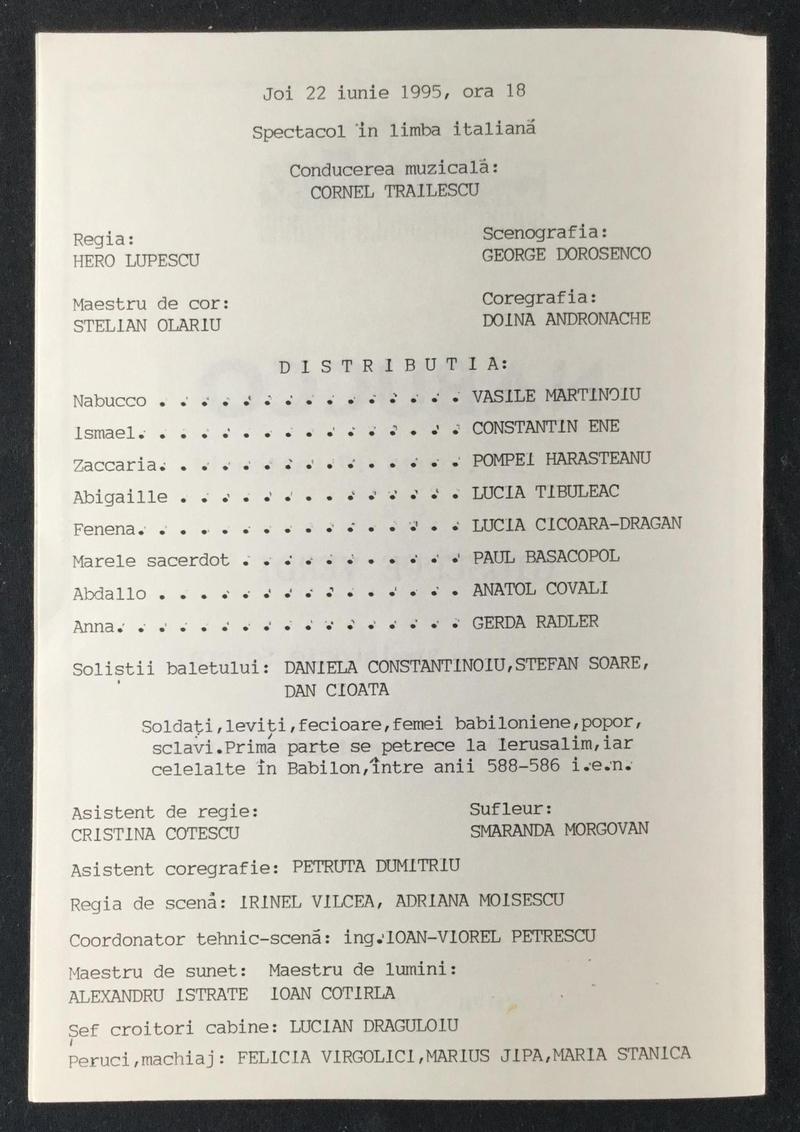 Nabucco în Nabucco, 22 iun. 1995 (imaginea 1 din 3)