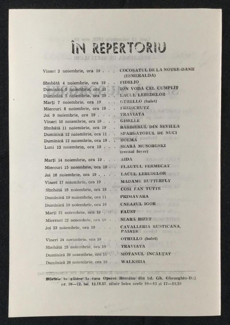 Contele de Luna în Trubadurul, 2 nov. 1978 (imaginea 2 din 2)