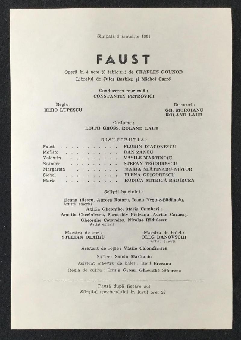 Valentin în Faust, 3 ian. 1981