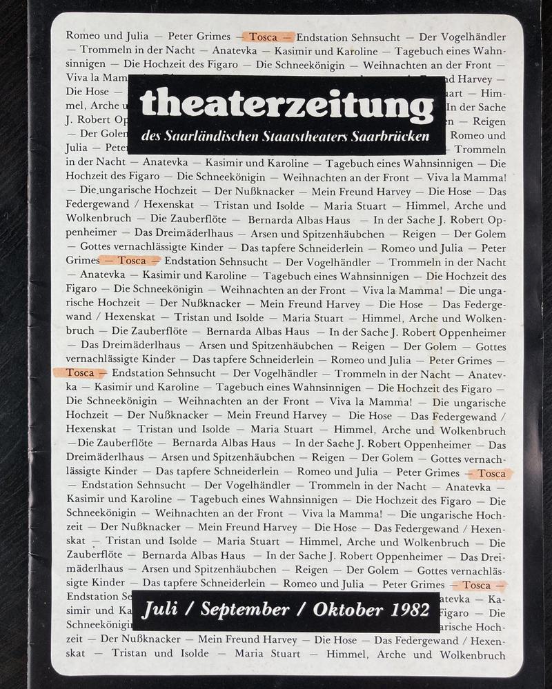 Scarpia în Tosca, 10 oct. 1982 (imaginea 1 din 3)