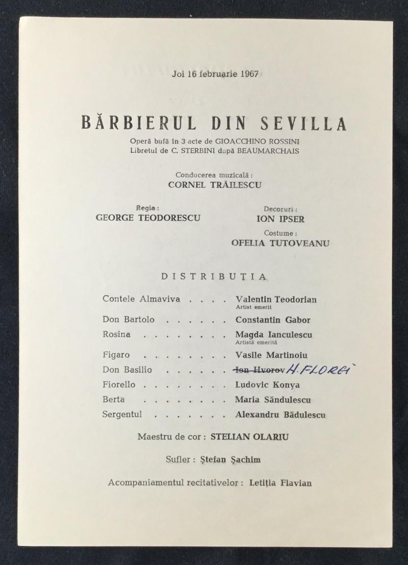 Figaro în Bărbierul din Sevilla, 16 feb. 1967 (imaginea 1 din 2)