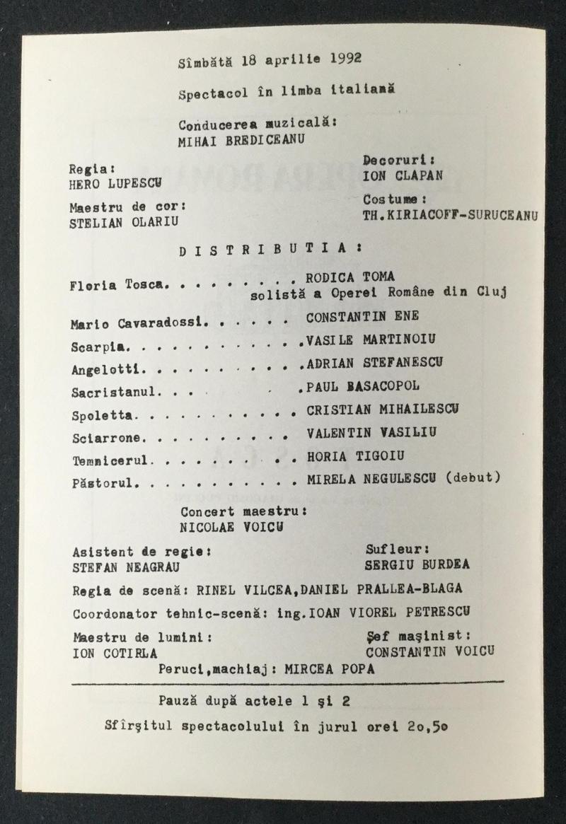 Scarpia în Tosca, 18 apr. 1992 (imaginea 1 din 3)