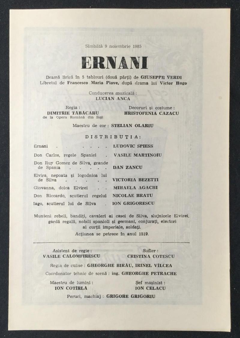 Don Carlo în Ernani, 9 nov. 1985 (imaginea 1 din 2)