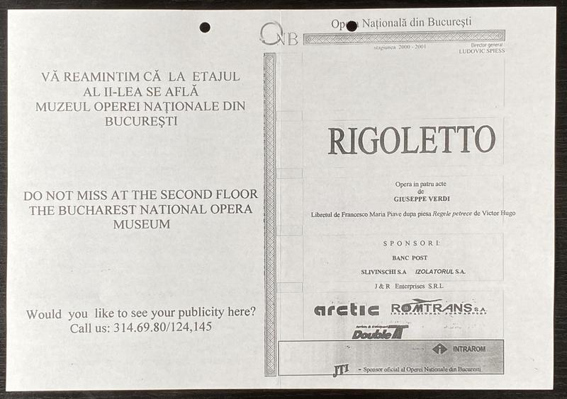 Rigoletto în Rigoletto, 25 mai 2001 (imaginea 2 din 2)