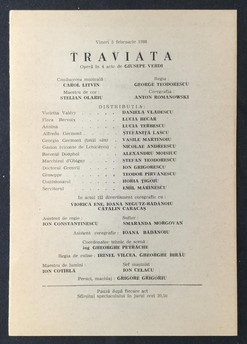 Giorgio Germont în Traviata, 5 feb. 1988
