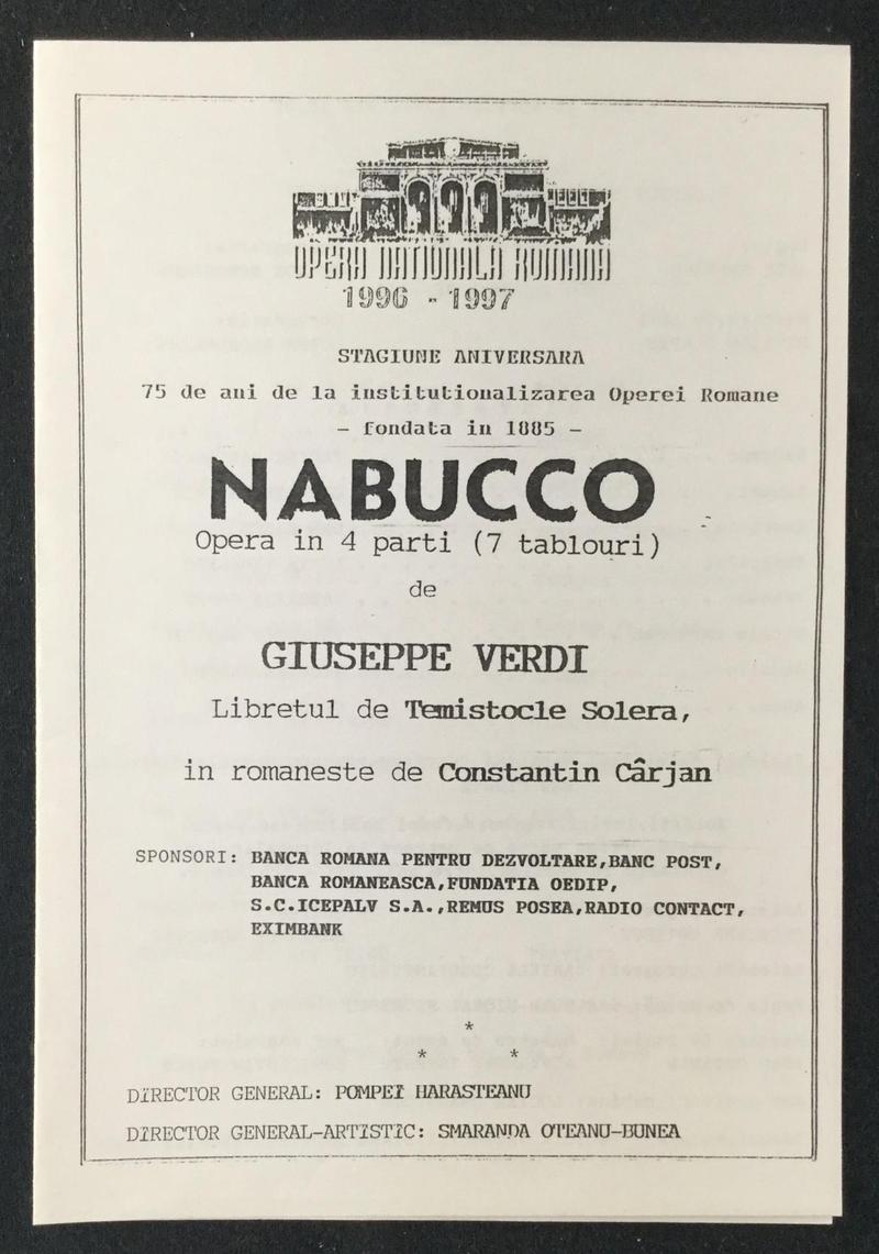 Nabucco în Nabucco, 10 apr. 1997 (imaginea 2 din 3)