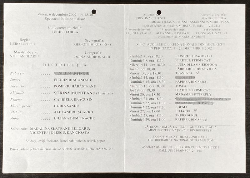 Nabucco în Nabucco, 6 dec. 2002 (imaginea 1 din 2)
