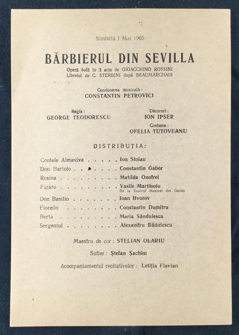 Figaro în Bărbierul din Sevilla, 1 mai 1965 (imaginea 1 din 2)