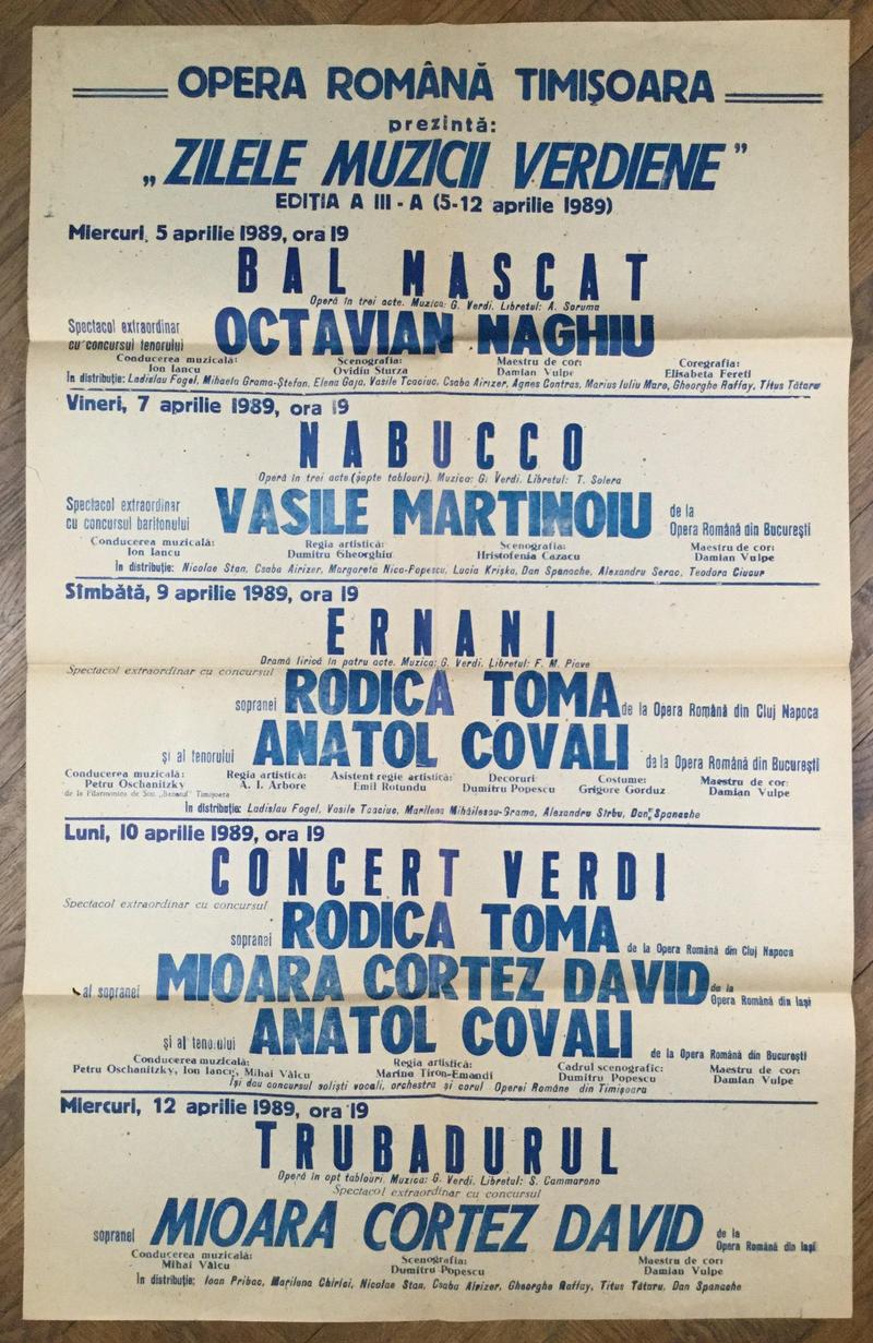 Nabucco în Nabucco, 7 apr. 1989