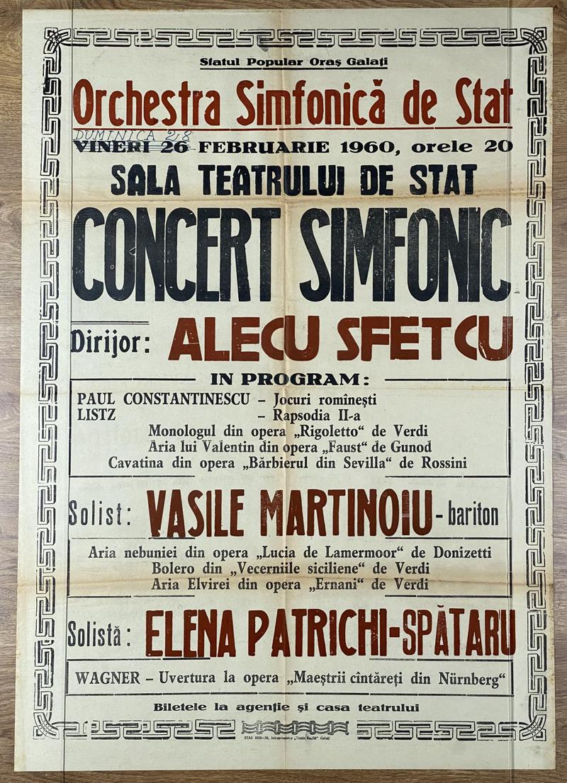 Concert Simfonic Filarmonică seara, 28 feb. 1960