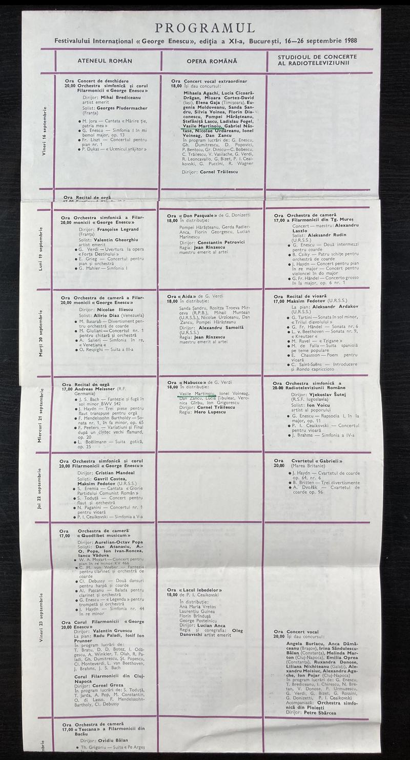 Concert extraordinar în cardul Festivalului Enescu, 16 sept. 1988 (imaginea 3 din 3)