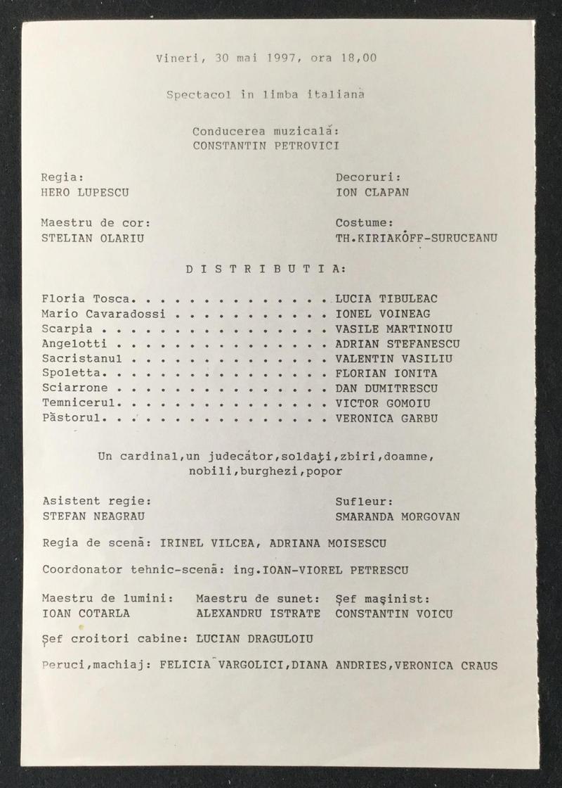 Scarpia în Tosca, 30 mai 1997 (imaginea 1 din 2)