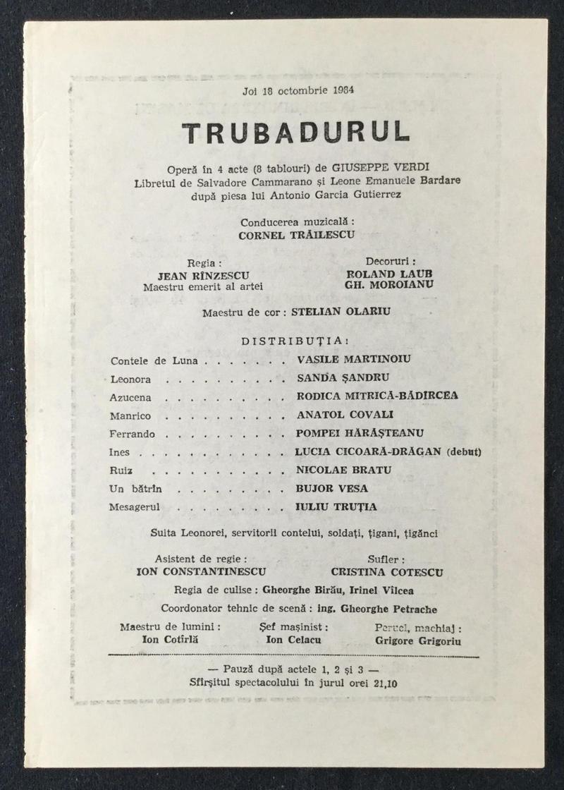 Contele de Luna în Trubadurul, 18 oct. 1984