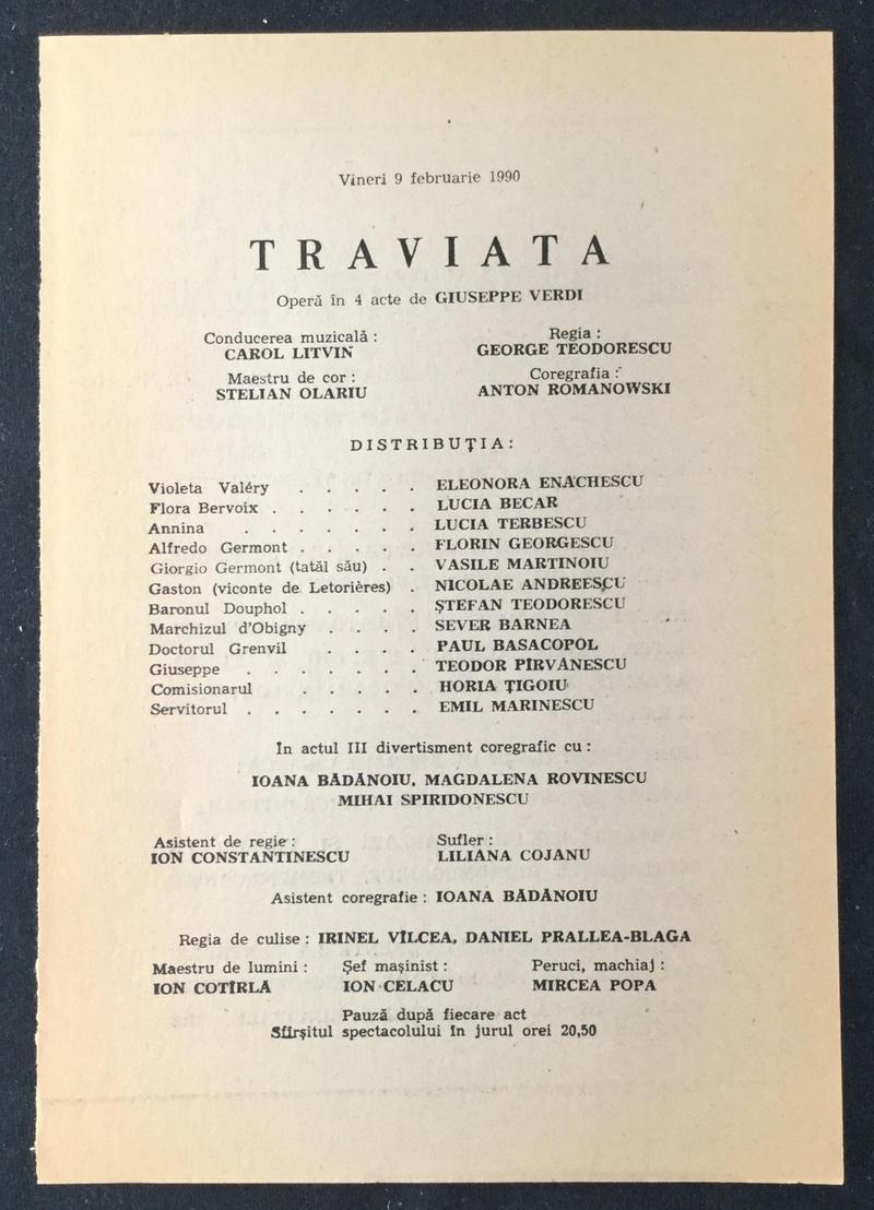 Giorgio Germont în Traviata, 9 feb. 1990