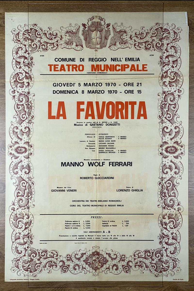 Alfonso în La favorita, 5 mar. 1970