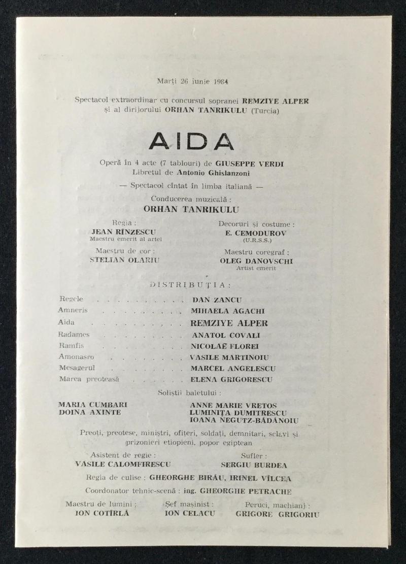 Amonastro în Aida, 26 iun. 1984