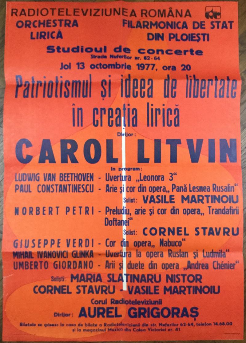 Concert Radio TV: Monolog Oedip si Croncăne corbul, 13 oct. 1977